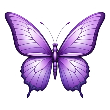 a stunningly detailed butterfly with lilac and purple wings. The wings should display a harmonious blend of swirling and geometric designs, giving them a mystical and artistic feel. The butterfly should have a graceful, elongated body with a subtle metallic sheen, enhancing its enchanting presence. sticker