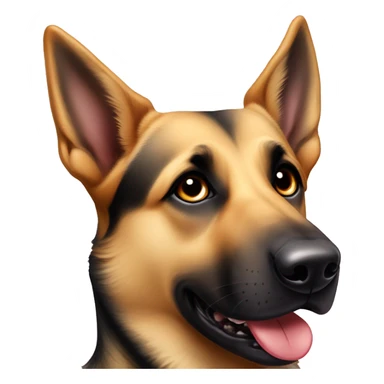 German shepherd with tongue out and tan Labrador retriever with black around his eyes sticker