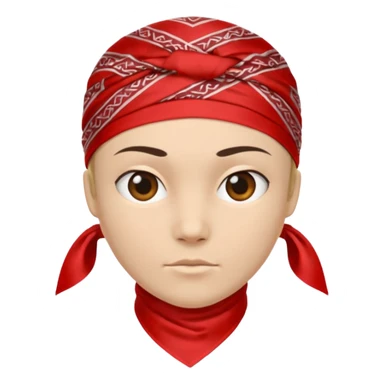 head bandana,Red, Negative: Character. sticker