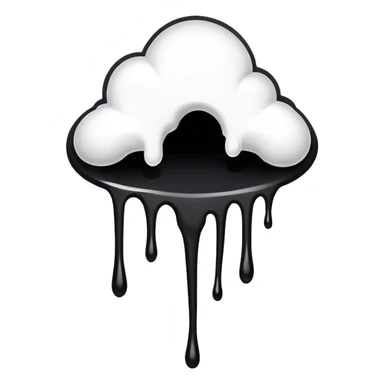 a black cartoon styled hole dripping white paint  sticker