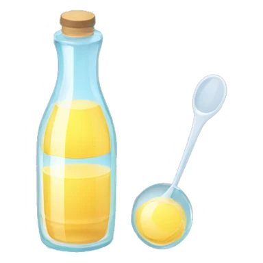 bottle of vinegar and a glass of water with a spoon dipped inside the glass sticker