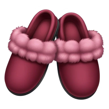 Fluffy slippers Burgundy sticker