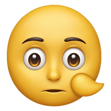 A 3D yellow emoji face giving a side-eye expression, one eyebrow raised, eyes looking sideways with a slightly skeptical or unimpressed look, clean white background, realistic shading, high detail, glossy texture, centered composition. sticker