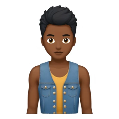 Un personnage noir avec un débardeur blanc et un jean 👖 avec des cheveux court  sticker