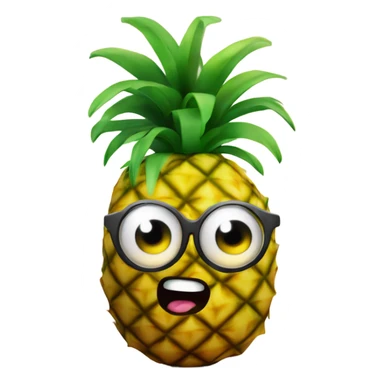 3D one shy pineapple  👱‍♀️🍍 with big shiny eyes 👀 The pineapple cute embarrassed ☺️ sticker
