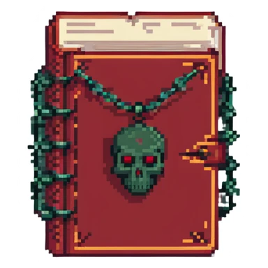 red cursed book with chains sticker