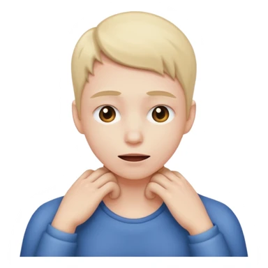 Person grabbing their neck  sticker