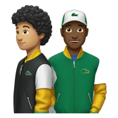 Lacoste latin two friends with black windbreaker sticker