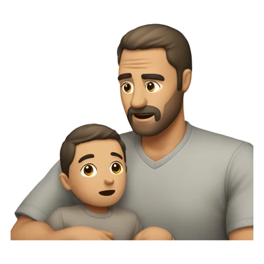 Padre abrazando a el hijo, pero quiero colocarle dos caras  sticker
