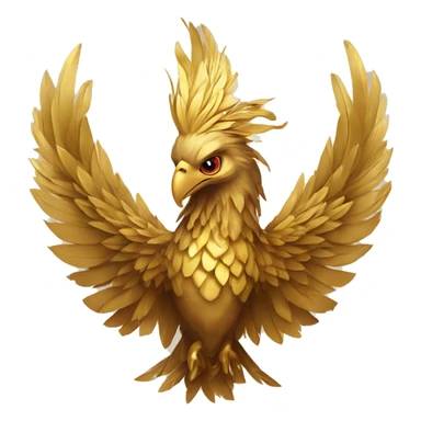 Phoenix head with gold feathers in gold color sticker