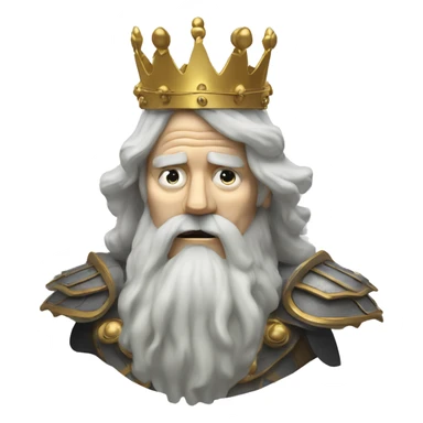 Vintage King hamlet old man big beard gold crown wearing armour fading ghost hands out trapped melting into wisps sticker