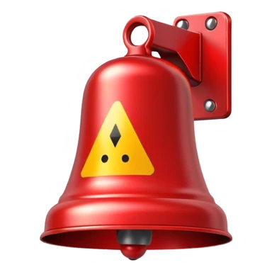 warning bell with exclamation mark sticker