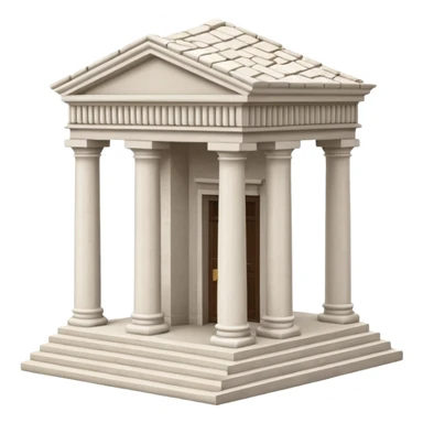 haz un emoji de un edificio griego en 3D, caricatura sticker