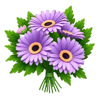 bouquet Lavender Gerbera Daisy, luxuriant, leaf, bud sticker
