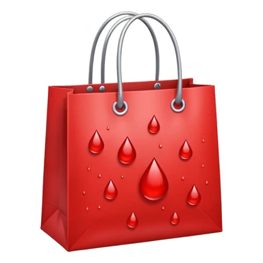 shopping bag with blood drops sticker