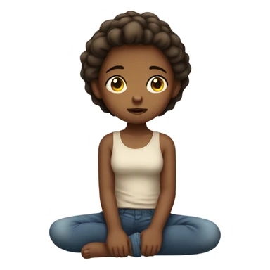 Girl with a stomach ache  sticker