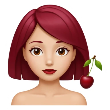 I take second photo but change the color of the hair for a red cherry or burgundy sticker