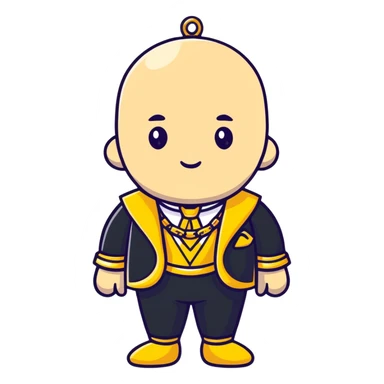 fancy dressed character with gold chain sticker