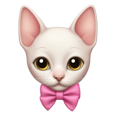 Hairless cat with pink bow sticker