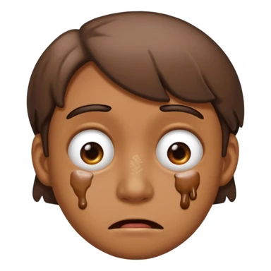 Awkward face with poop  sticker