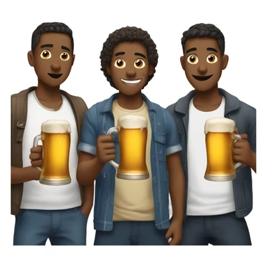 3 cool guys chugging beer sticker