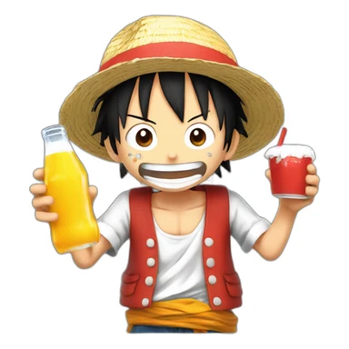 Luffy qui boit un coca sticker