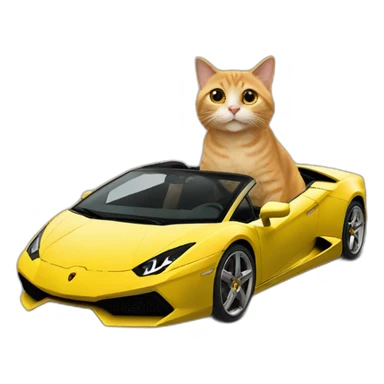 Un chat sur une Lamborghini sticker