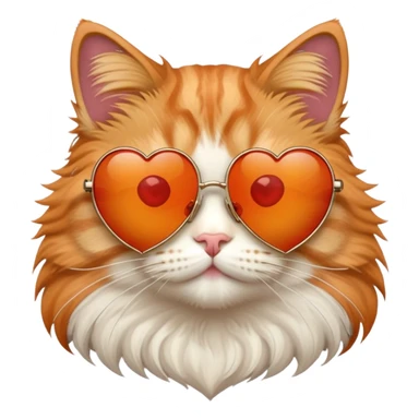 cat wearing heart shaped sunglasses  sticker