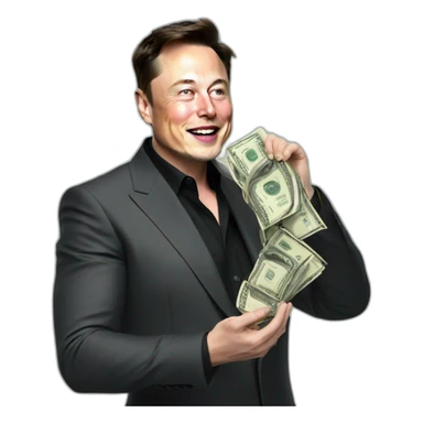 elon musk throwing money sticker