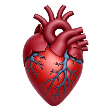 Burgundy anatomical heart  sticker