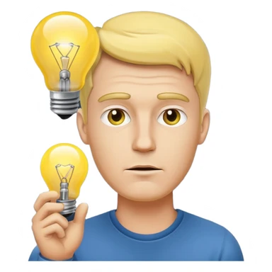 A white man came up with an idea, a light bulb appeared sticker