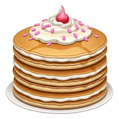 stack of pancakes with whip cream and pink and red sprinkles sticker