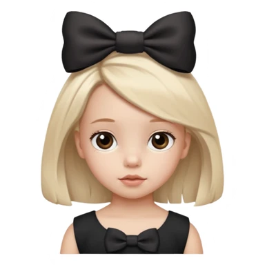 una chica pequeña con una cola color negro  3 años sticker