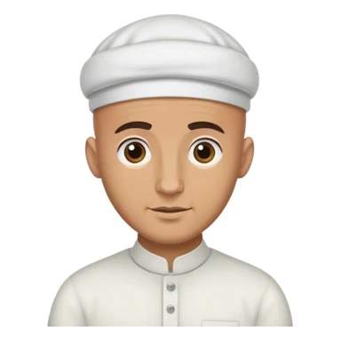 jewish man wearing a kippah while being bald but having two thick strands of curly hair sticking out sticker