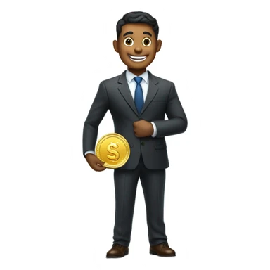 happy business man saving money sticker