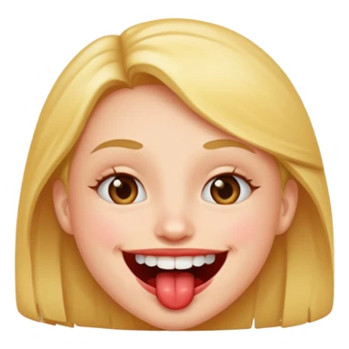 happy face biting lip sticker