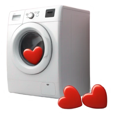 Kissing smiley face with a washing machine sticker