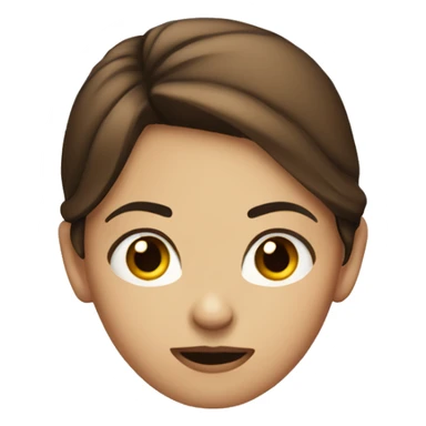 Girl with brown hair looking suspiciously with eyebrow raised sticker