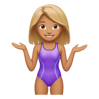A cartoon girl in swimsuit sticker