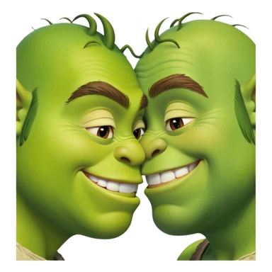 Two kissing Shreks sticker