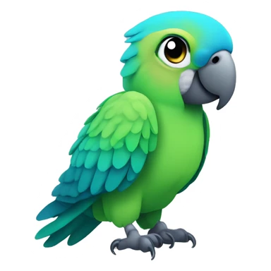 Quaker green parrot with blue wings and teal tail feathers with a playful attitude  sticker