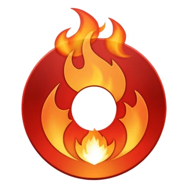 A minimalist CD disc with a subtle fire design, red flames sticker