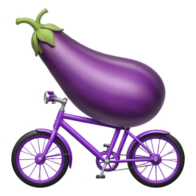 A eggplant riding a bike sticker