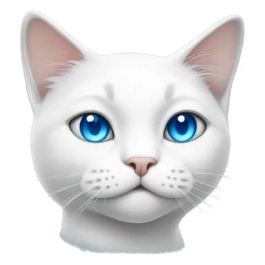 White cat with blue eyes smoking  sticker