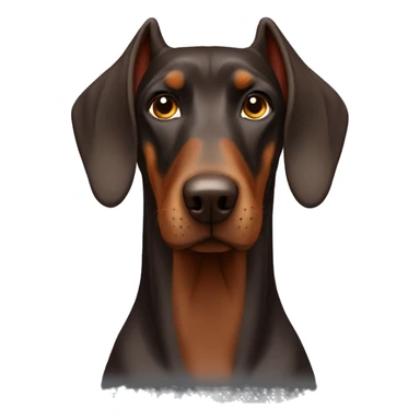 Brown doberman with long ears sticker