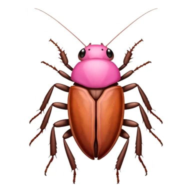 cockroach with pink ribbon pookie sticker