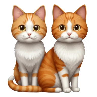 3 different coloured tiny short haired cats, including a dark grey and white cat, a ginger and white and a brown tabby and white sticker