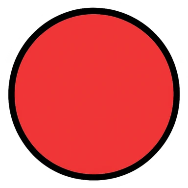 red circle icon, simple and bold sticker