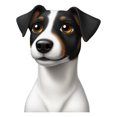 All Black Jack Russell Terrier no brown no white  sticker