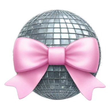 discoball with a light pink bow on top sticker